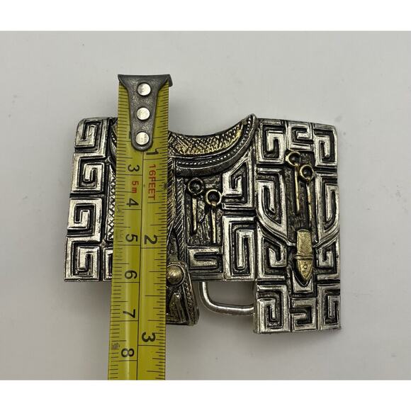Western Saddle Belt Buckle with a Movable Stirrup - Picture 5 of 6